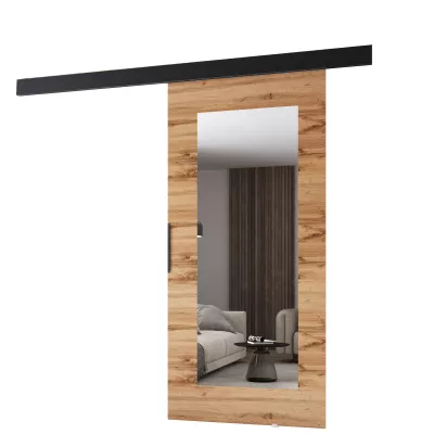 Tolóajtó tükörrel BARRET 19 - 86 cm, wotan tölgy / fekete
