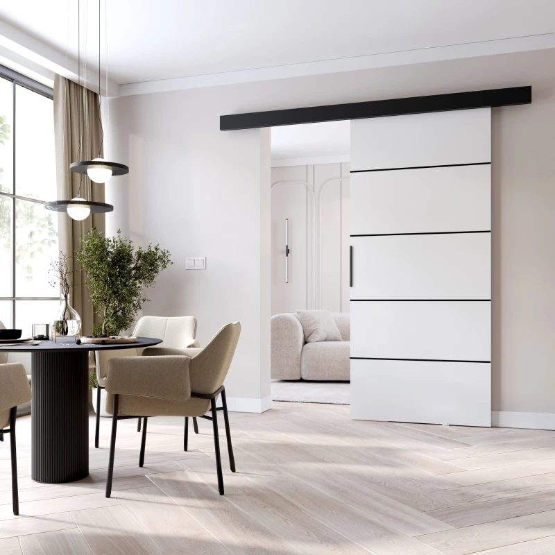 Beltéri faliajtó BARRET 20 - 86 cm, fehér / fekete
