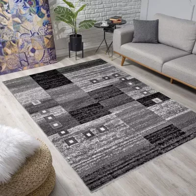 Geometrikus szőnyeg 50x90 cm LUKEN - szürke