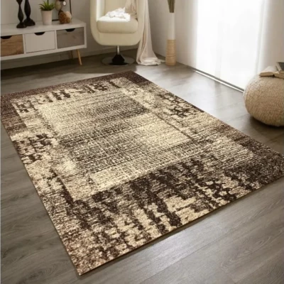 Absztrakt szőnyegdarab 150x300 cm DEMIAN - barna