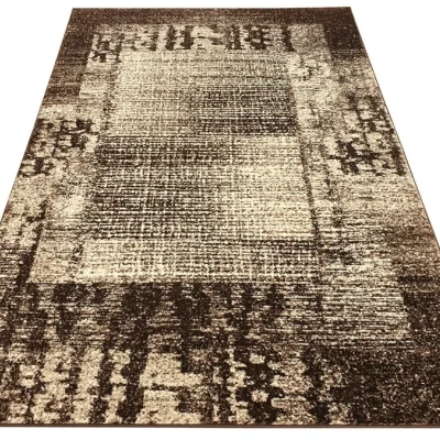 Absztrakt szőnyegdarab 150x300 cm DEMIAN - barna