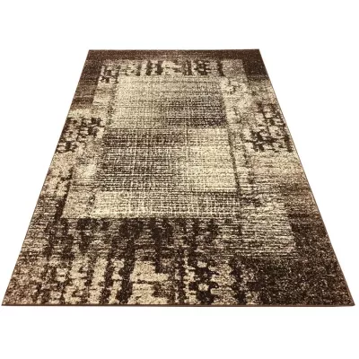 Absztrakt szőnyegdarab 150x300 cm DEMIAN - barna