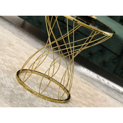 ELIMAR 01 design dohányzóasztal - fekete márvány / arany
