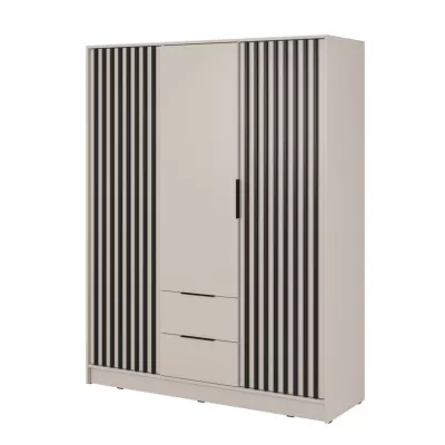 Háromajtós gardróbszekrény MARFA - szélesség 155 cm, kasmír / fekete