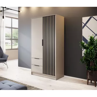 Kétajtós ruhásszekrény MARFA - szélesség 105 cm, kasmír / fekete
