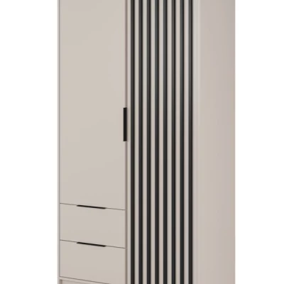 Kétajtós ruhásszekrény MARFA - szélesség 105 cm, kasmír / fekete