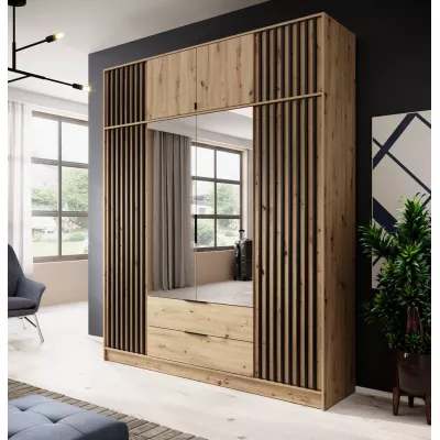 MARFA gardróbbővítmény - szélesség 205 cm, artisan tölgy / fekete
