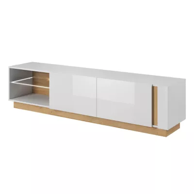 TV állvány 187 cm DOTHAN - unokája tölgy / fehér / fényes fehér