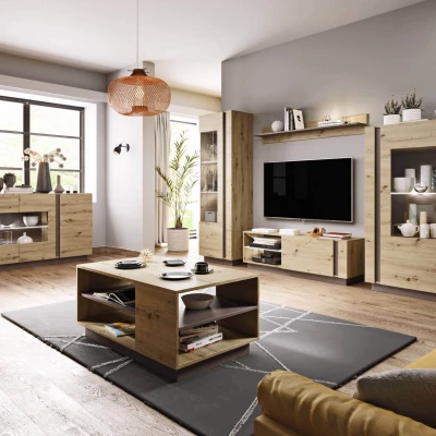 TV állvány 138 cm DOTHAN - artisan tölgy / grafit