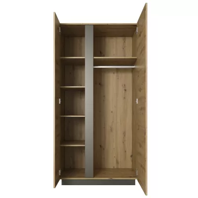Kétajtós gardróbszekrény 97 cm DOTHAN - artisan tölgy / grafit