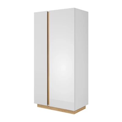 Kétajtós szekrény 97 cm DOTHAN - unokája tölgy / fehér / fényes fehér