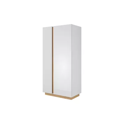 Kétajtós szekrény 97 cm DOTHAN - unokája tölgy / fehér / fényes fehér