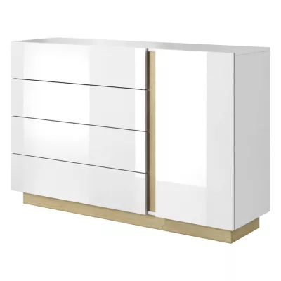 Hálószoba szett ággyal 160x200 DOTHAN - unokája tölgy / fényes fehér / fehér