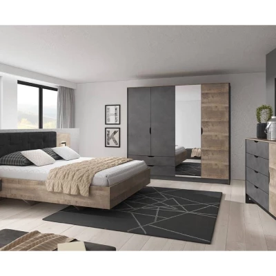 2 db-os éjjeliszekrény szett GORDO - tölgy homok grande / matera + LED világítás INGYEN
