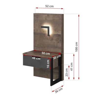 2 db-os éjjeliszekrény szett GORDO - tölgy homok grande / matera + LED világítás INGYEN