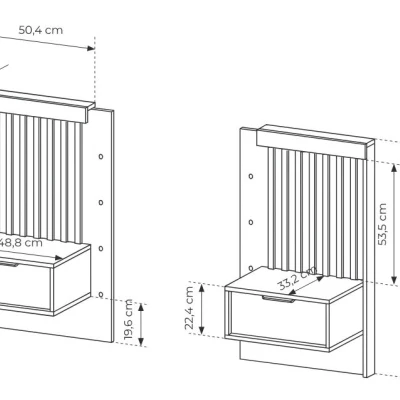 2 db-os éjjeliszekrény szett REFORM - artisan tölgy / antracit
