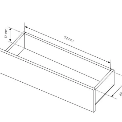 Üveg fiókos szekrény 180 cm DEMOPOLIS - tölgyfa / fekete + INGYENES LED világítás