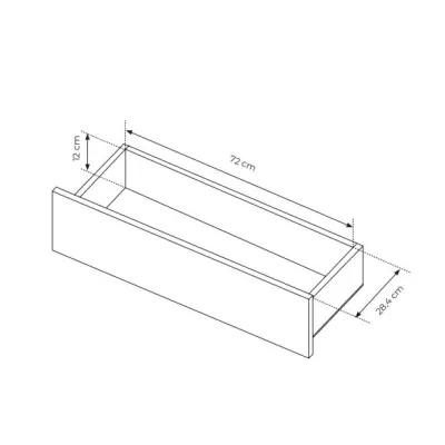 Üveg fiókos szekrény 180 cm DEMOPOLIS - tölgyfa / fekete + INGYENES LED világítás