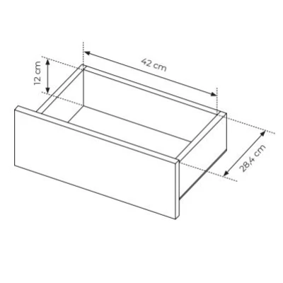 Üveg fiókos szekrény 150 cm DEMOPOLIS - tölgyfa / fekete + INGYENES LED világítás
