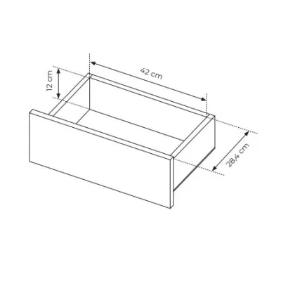 Üveg fiókos szekrény 150 cm DEMOPOLIS - tölgyfa / fekete + INGYENES LED világítás