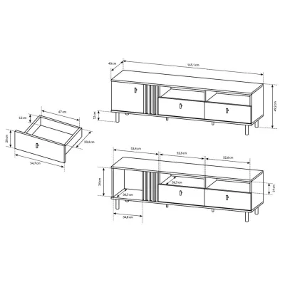 TV állvány 165 cm CHATOM - artisan tölgy / antracit