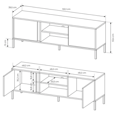 TV-állvány 153 cm SLOCOMB - bézs