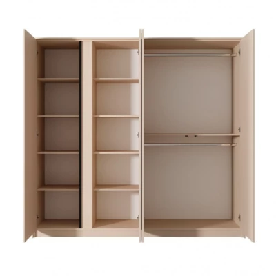 Nagy tükrös gardrób 220 cm SLOCOMB - bézs