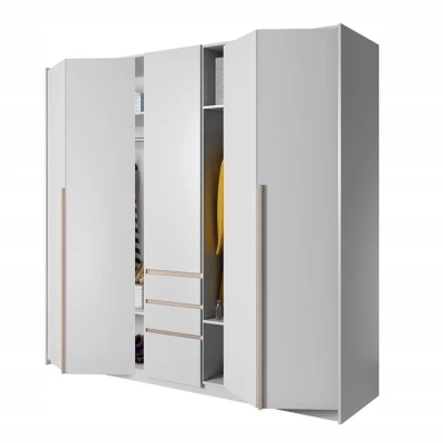 Nagy gardrób 230 cm HELFIN - kraft tölgyfa arany / fehér