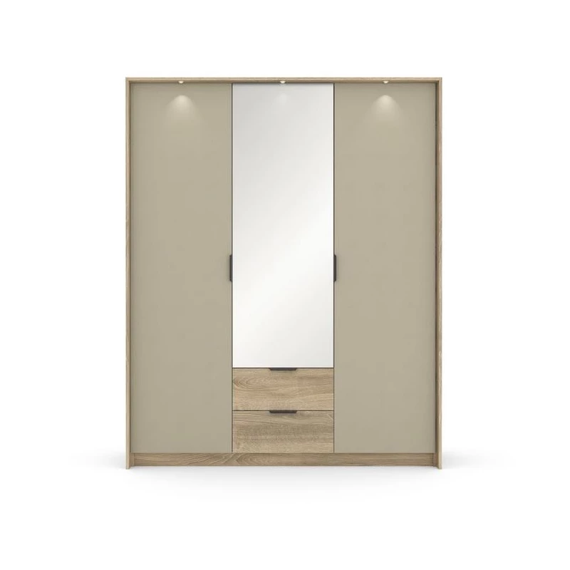 Magas tükrös szekrény 167 cm PRATTVILE - terra tölgy / kőszürke