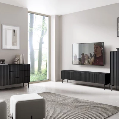 Széles TV-állvány BOAZ - fekete
