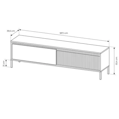 Széles TV-állvány 187 cm MOULTON - fekete