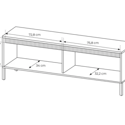 TV állvány 153 cm MOULTON - fekete