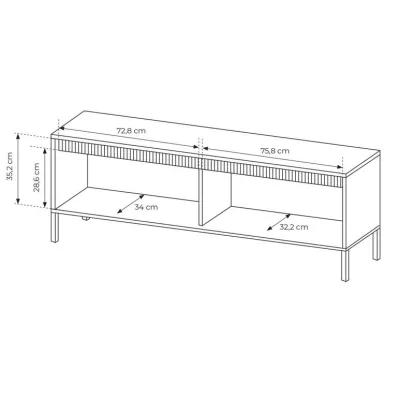 TV állvány 153 cm MOULTON - fekete