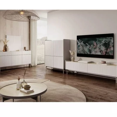 Széles TV-állvány 181 cm MATION - skandináv tölgy / bézs