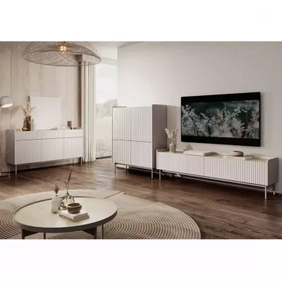 TV-állvány 153 cm MATION - skandináv tölgy / bézs