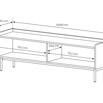 TV-állvány 153 cm MATION - skandináv tölgy / bézs