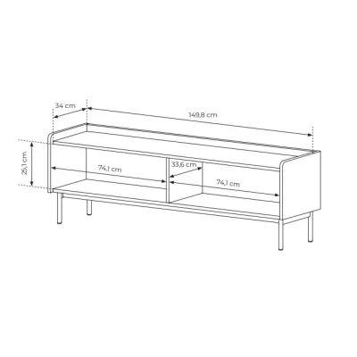 TV-állvány 153 cm MATION - skandináv tölgy / bézs