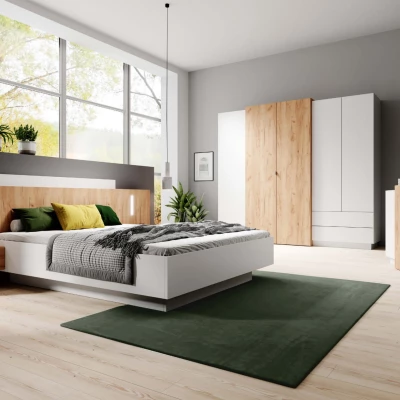 Nagy gardrób 230 cm SYLVANIA - kraft tölgyfa arany / fehér