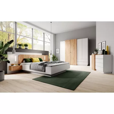 Nagy gardrób 230 cm SYLVANIA - kraft tölgyfa arany / fehér