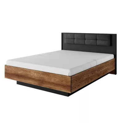 Hálószoba szett ággyal 160x200 CALERA - gesztenye / antracit + INGYENES LED világítás