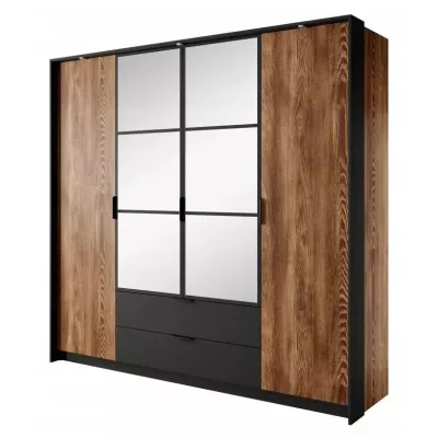 Hálószoba szett ággyal 160x200 CALERA - gesztenye / antracit + INGYENES LED világítás