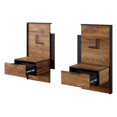 Hálószoba szett ággyal 160x200 CALERA - gesztenye / antracit + INGYENES LED világítás