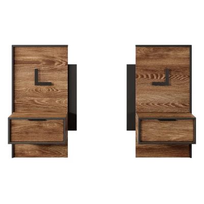 Hálószoba szett ággyal 160x200 CALERA - gesztenye / antracit + INGYENES LED világítás