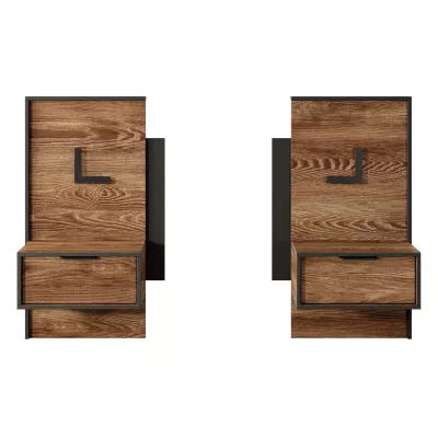 Hálószoba szett ággyal 160x200 CALERA - gesztenye / antracit + INGYENES LED világítás