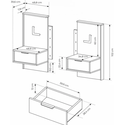 Hálószoba szett ággyal 160x200 CALERA - gesztenye / antracit + INGYENES LED világítás