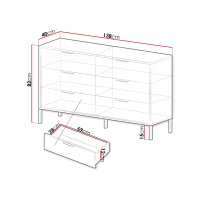 Hálószoba szett ággyal 160x200 CALERA - gesztenye / antracit + INGYENES LED világítás