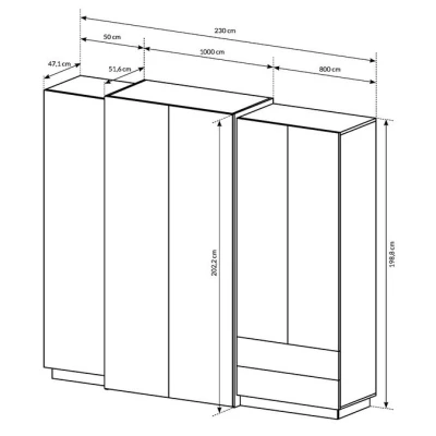 Hálószoba szett ággyal 160x200 SYLVANIA 1 - kraft tölgy arany / fehér + INGYENES LED világítás
