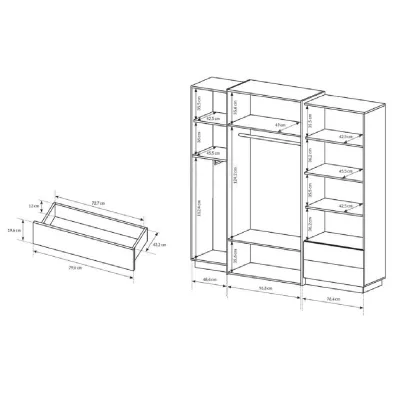 Hálószoba szett ággyal 160x200 SYLVANIA 1 - kraft tölgy arany / fehér + INGYENES LED világítás
