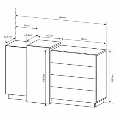 Hálószoba szett ággyal 160x200 SYLVANIA 1 - kraft tölgy arany / fehér + INGYENES LED világítás