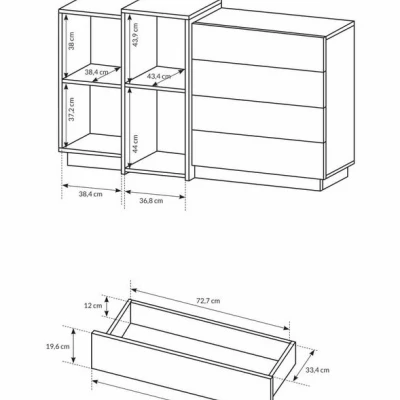 Hálószoba szett ággyal 160x200 SYLVANIA 1 - kraft tölgy arany / fehér + INGYENES LED világítás